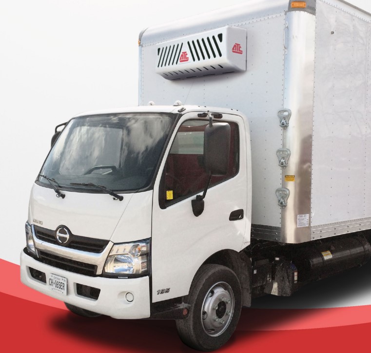 Unité ATC Série 16 MA installée sur un camion cube Hino 195 — Réfrigération Leduc & Fils
